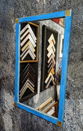 Vintage Wandspiegel azurblau