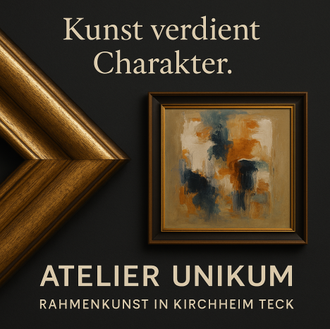 Kunst verdient Charakter mit rahmenecke und abstraktem Kunstwerk im Rahmen