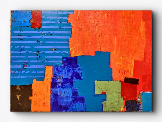 Modernes Acrylgemälde Bunt