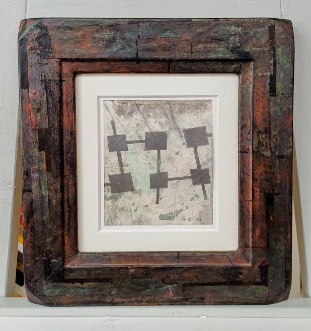 Bilderrahmen mit Blattgold oxidiert