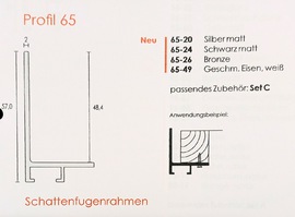 Schattenfugenrahmen Aluminium