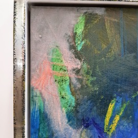 Schattenfugenrahmen Silber, Acrylgemälde