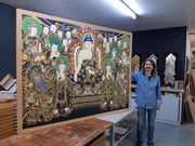 bilderrahmen sonderanfertigung, tibetisches Tuch