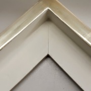 Schattenfugenrahmen Premium100x260, Weiß, Silber, Hamburg