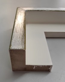 Schattenfugenrahmen, weiß, silber