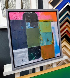 Abstraktes Leinwandbild Einrahmen mit schattenfugenrahmen stuttgart