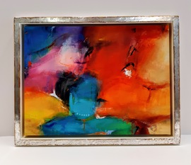 Leinwandbild Einrahmen mit schattenfugenrahmen blattsilber