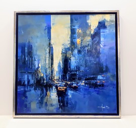 Leinwandbild in einem Unikat-Schattenfugenrahmen aus dem Atelier Unikum