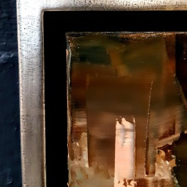 Schattenfugenrahmen Silber, Schwarz für modernes Ölgemälde