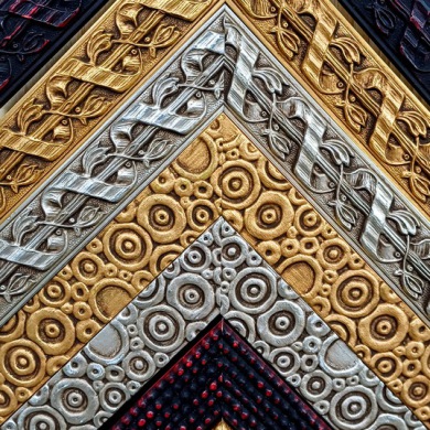 Verzierte Bilderrahmen, gold und silber