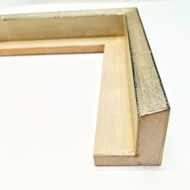 Schattenfugenrahmen Sichtkante Blattsilber auf Schwarz