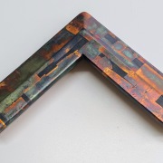 Blattsilber oxidiert auf Bilderrahmen