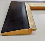 Vergolderrahmen Schwarz mit Weißgold