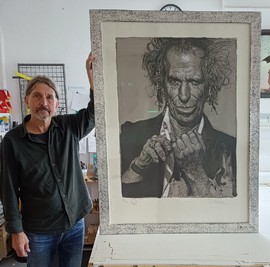 Bilderrahmen Sonderanfertigung mit Blattsilber  Digital Art Print Sebastian Krüger