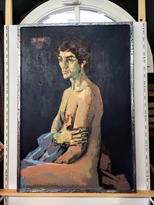 Vergolderrahmen Silber Blau
